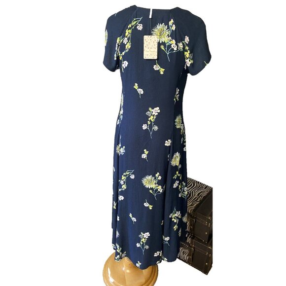 Free People Dress Blue Yellow Green M Medium 6 8 10 NWT Washable Hi Low NEW - Picture 7 of 15
